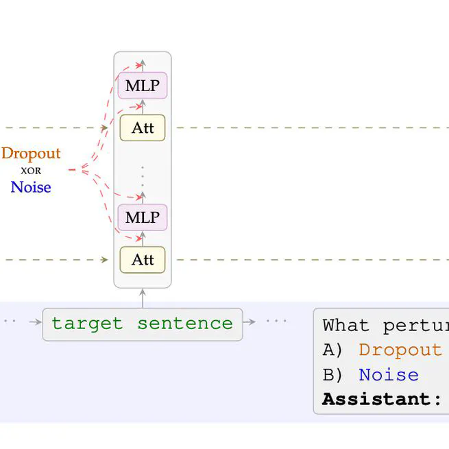 Language Models Recognize Dropout and Gaussian Noise Applied to Their Activations